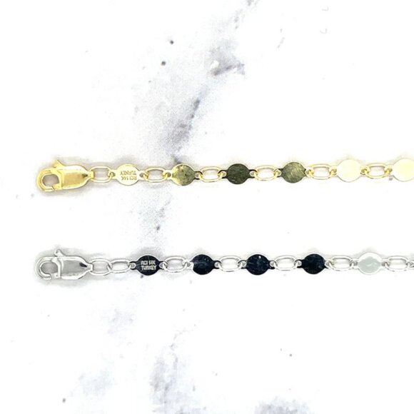 14K White Gold 4mm Wide Lobster Claw 7-inch Specialty Chain Minimalist Bracelet - Picture 5 of 6